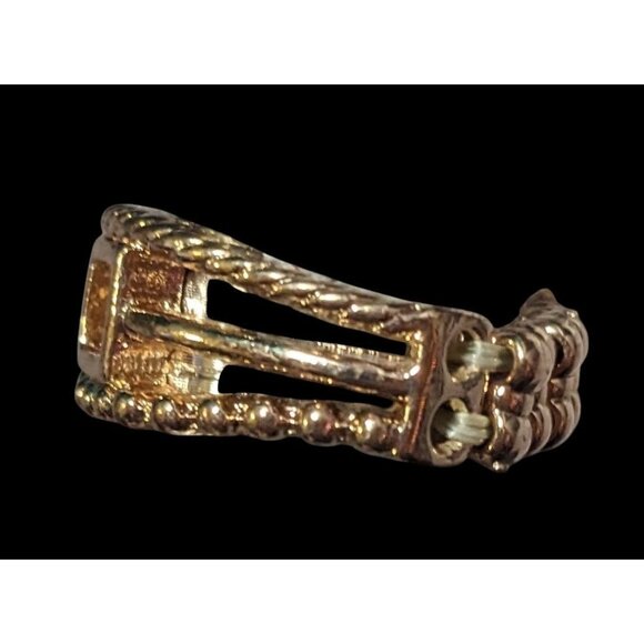 Paparazzi A Square Deal Gold Tone Stretch Ring Size 8 - Picture 2 of 14